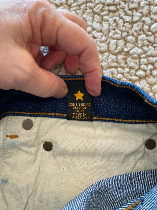 Brave Star Slim Straight Men's Dark Blue Denim Jeans - Picture 11 of 16